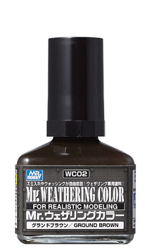 Змивка модельна коричнева Mr. Weathering Color Ground Brown (40 мл), Mr. Hobby WC02