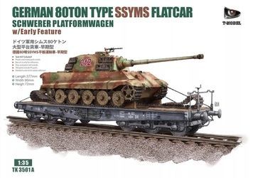 Збірна модель 1/35 Німецький 80-тонний вагон-платформа SSyms (рання), T-Model TK3501A