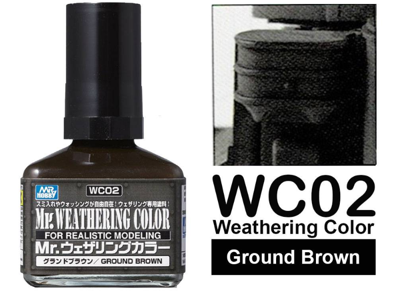 Змивка модельна коричнева Mr. Weathering Color Ground Brown (40 мл), Mr. Hobby WC02