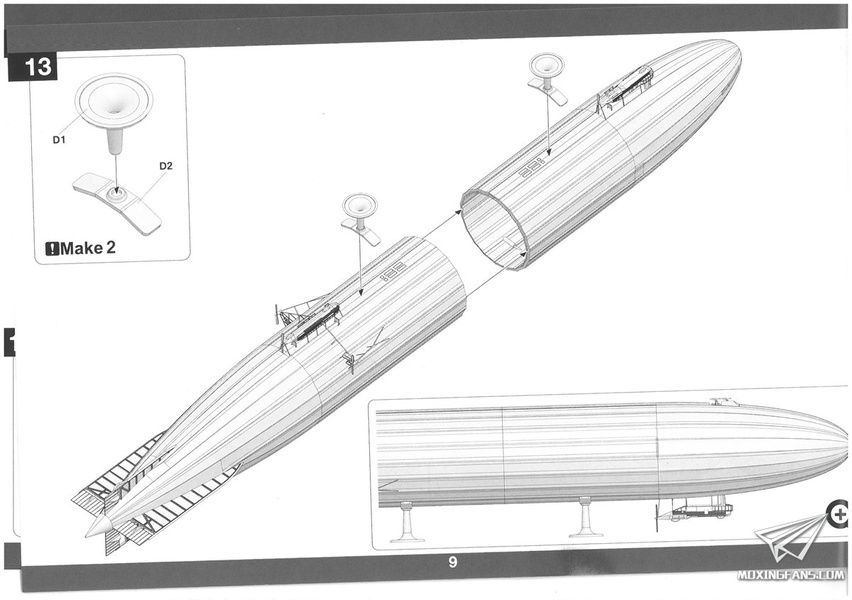 Збірна модель 1/350 Дирижабль Zeppelin P Class, Takom 6002