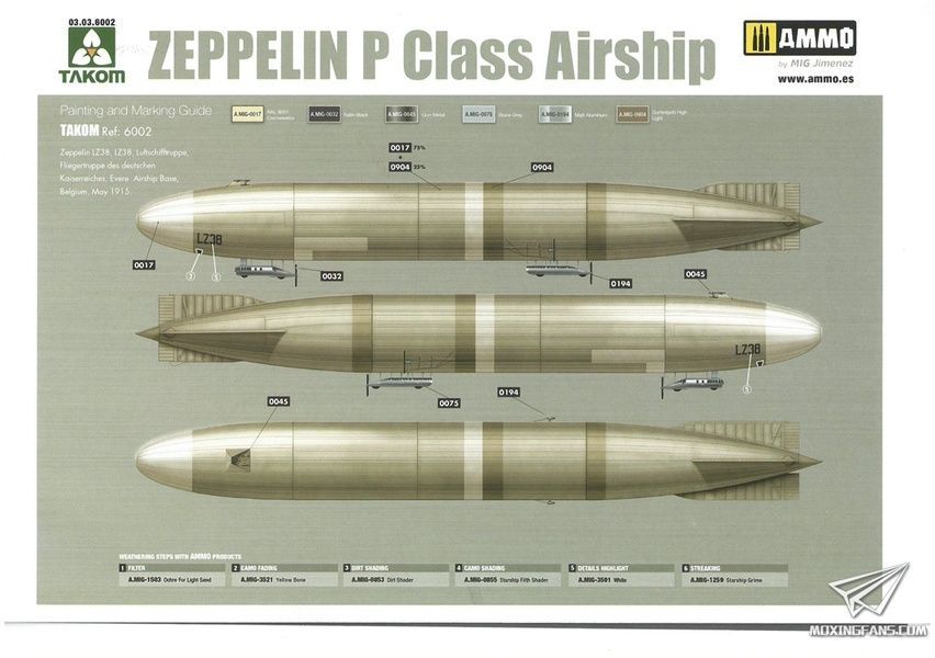 Збірна модель 1/350 Дирижабль Zeppelin P Class, Takom 6002