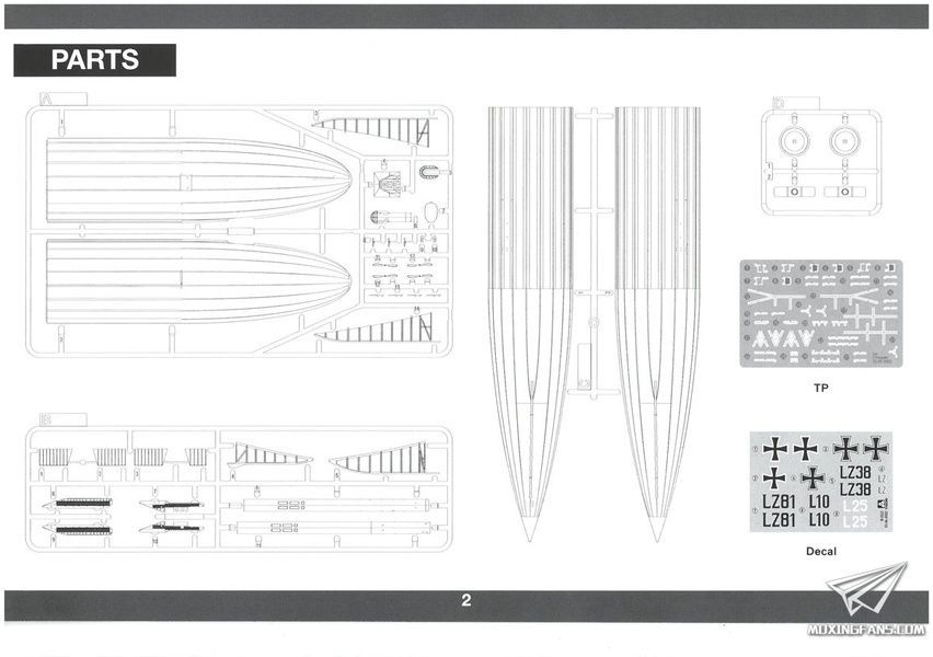 Збірна модель 1/350 Дирижабль Zeppelin P Class, Takom 6002