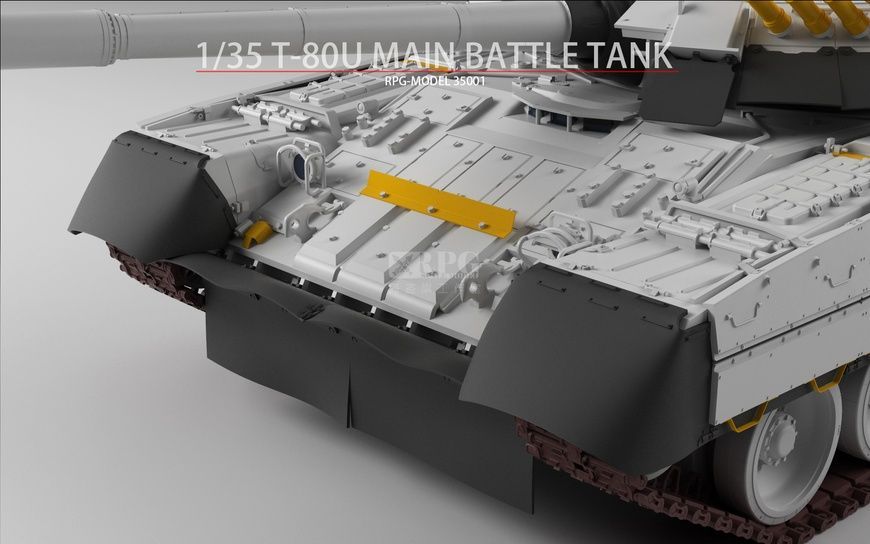 Збірна модель 1/35 Т-80У основний бойовий танк + 3 фігури із смоли, RPG Model 35001A