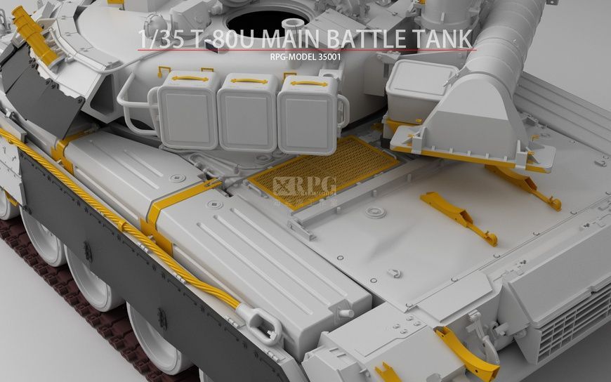 Збірна модель 1/35 Т-80У основний бойовий танк + 3 фігури із смоли, RPG Model 35001A
