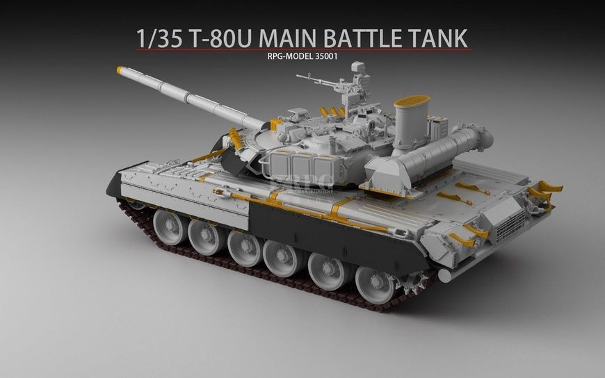 Збірна модель 1/35 Т-80У основний бойовий танк + 3 фігури із смоли, RPG Model 35001A