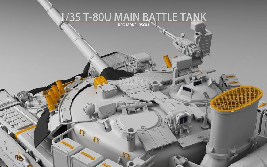 Збірна модель 1/35 Т-80У основний бойовий танк + 3 фігури із смоли, RPG Model 35001A