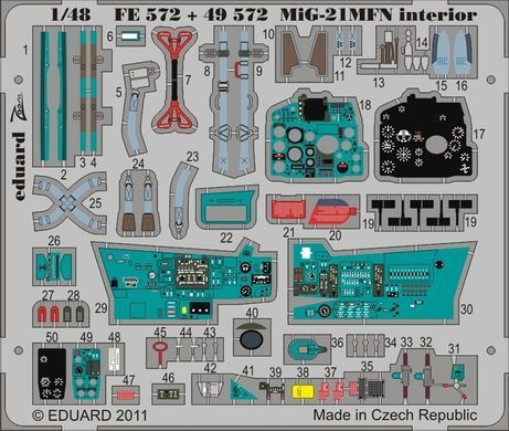 Збірна модель 1/48 МиГ-21МФН ВПС Чехії з деталізацією MiniWorld та Eduard, Eduard 84128 Weekend Edition