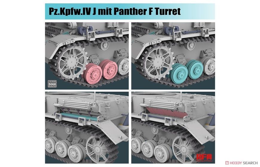 Збірна модель 1/35 Pz.Kpfw. IV mit Panther F Turret (Schmalturm), RFM RM-5068