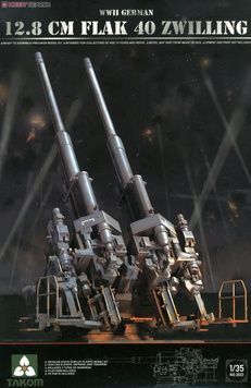 Збірна модель 1/35 12.8 cm Flakzwilling 40/2 німецька важка зенітна гармата, Takom 2023