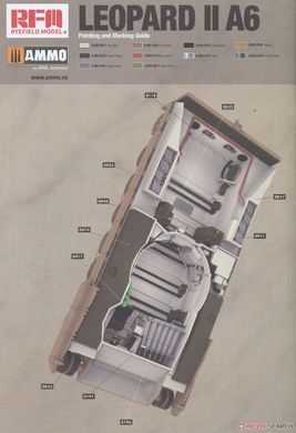 Збірна модель 1/35 Набір інтер'єру для Leopard 2A6/2A6M та українська деколь (для RM-5065/5076), RFM RM-5093