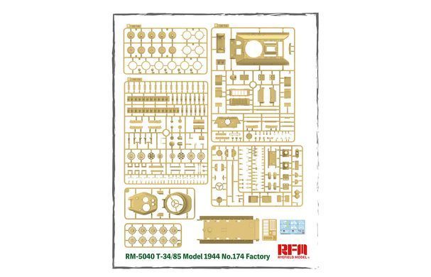 Збірна модель 1/35 Т-34/85 зр. 1945 р., заводу № 183 (УВЗ), війна в Кореї, RFM RM-5059
