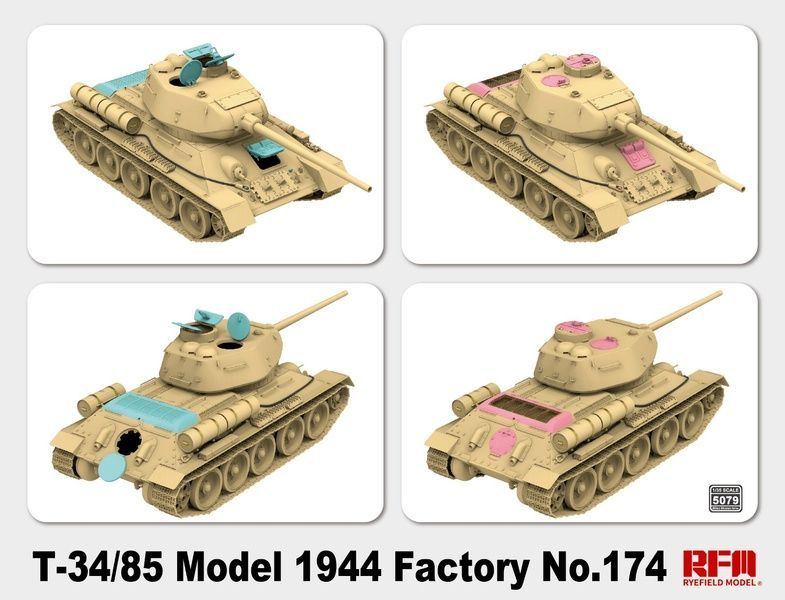 Збірна модель 1/35 Т-34/85 зр. 1944 р., заводу № 174, RFM RM-5079
