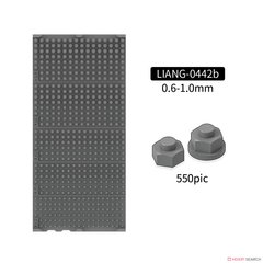 Набір болтів шестигранних 0.6-1.0mm (550 шт), 3D друковані, LIANG 0442b
