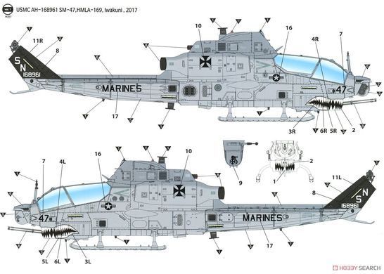 УЦІНКА! Збірна модель 1/35 USMC AH-1Z "Shark Mouth", Academy 12127