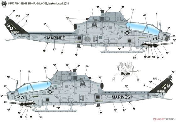 УЦІНКА! Збірна модель 1/35 USMC AH-1Z "Shark Mouth", Academy 12127
