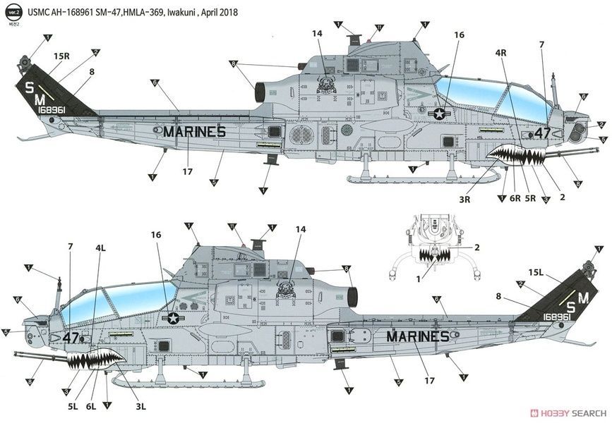 УЦІНКА! Збірна модель 1/35 USMC AH-1Z "Shark Mouth", Academy 12127