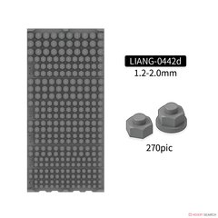 Набір гайок та гайок на шайбі 1.2-2.0mm (270 шт), 3D друковані, LIANG 0442d