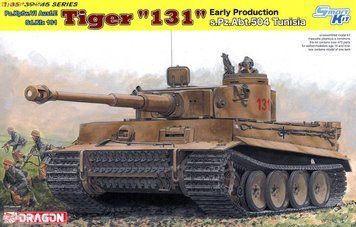 Збірна модель 1/35 Tiger I Ausf. E, ранніх випусків, борт № 131, s.Pz.Abt.504, Туніс, з Magic Tracks, Dragon 6820