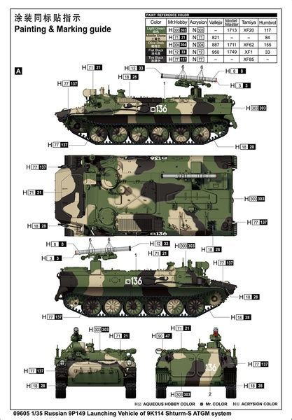 Збірна модель 1/35 9П149 самохідний комплекс керованого озброєння 9К114 "Штурм-С", Trumpeter 09605