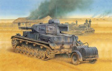 Збірна модель 1/35 PzKpfw IV Ausf E Tauchpanzer w/ Betriebsstoffanhanger, Dragon 6402