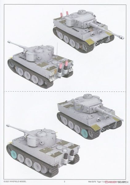 Збірна модель 1/35 Pz.Kpfw.VI Ausf. E Tiger I (Sd.Kfz. 181), початкових випусків, машина з б/н "100", Ленінград, початок 1943 р., RFM RM-5075