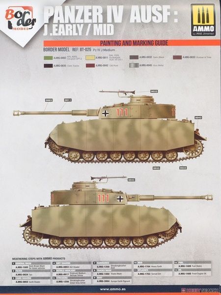 Збірна модель 1/35 Pz.Kpfw.IV Ausf. J + залізнична платформа Ommr (2 моделі в 1 наборі), Border Model BT-025