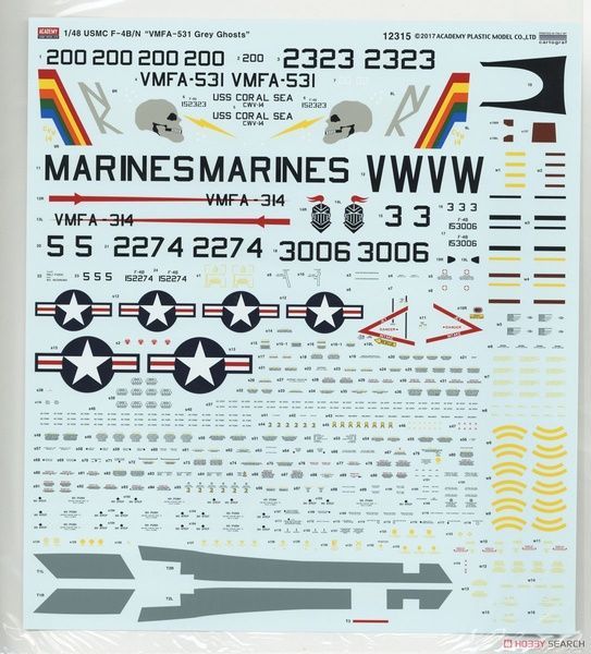 Уцінка! Збірна модель 1/48 USMC F-4B/N Phantom II VMFA-531 &ldquo;Gray Ghosts&rdquo;, Academy 12315
