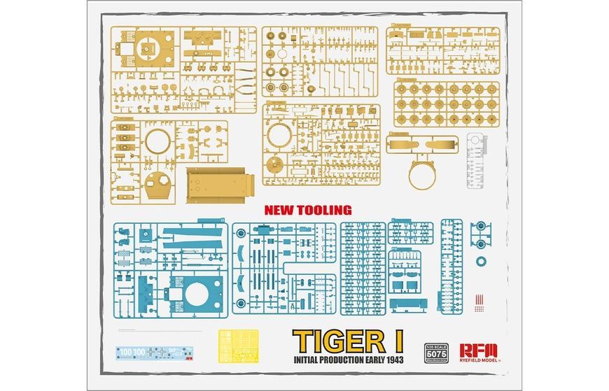 Збірна модель 1/35 Pz.Kpfw.VI Ausf. E Tiger I (Sd.Kfz. 181), початкових випусків, машина з б/н "100", Ленінград, початок 1943 р., RFM RM-5075