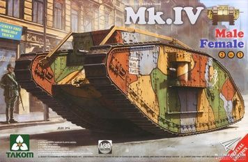 Збірна модель 1/35 Mark IV британський важкий танк, Male/Female 2 в 1, Takom 2076