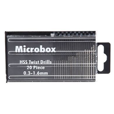Набір свердел Microbox 0,3 - 1,6 мм (20 шт)