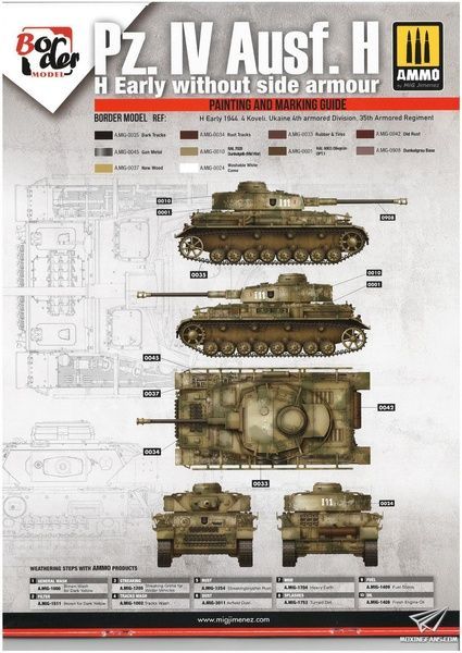 Збірна модель 1/35 Pz.Kpfw.IV Ausf.H ранніх-середніх випусків (2 в 1) з фігурками, Border Model BT-005