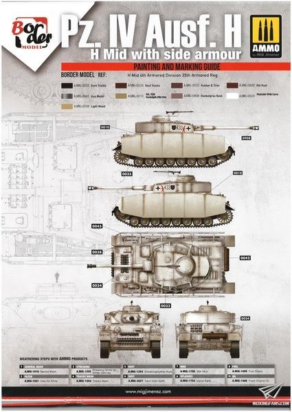 Збірна модель 1/35 Pz.Kpfw.IV Ausf.H ранніх-середніх випусків (2 в 1) з фігурками, Border Model BT-005