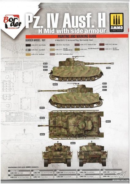 Збірна модель 1/35 Pz.Kpfw.IV Ausf.H ранніх-середніх випусків (2 в 1) з фігурками, Border Model BT-005