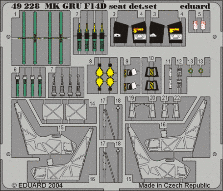 Збірна модель 1/48 F-14D Tomcat CVW-14 + фототравлення BIG-ED 4822 F-14D, Hasegawa 07212