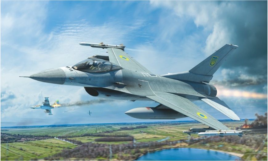 Збірна модель 1/48 F-16AM MLU тактичний винищувач ПС України, Kinetic K48157