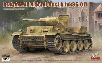 Збірна модель 1/35 Pz.Kpfw.VI (7,5cm) Ausf.b (VK36.01(H)) з робочими гусеницями, RFM RM-5036