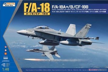 Збірна модель 1/48 F/A-18A+/B/CF-188 Hornet, Kinetic K48030 + смоляне катапультне крісло Verlinden 410