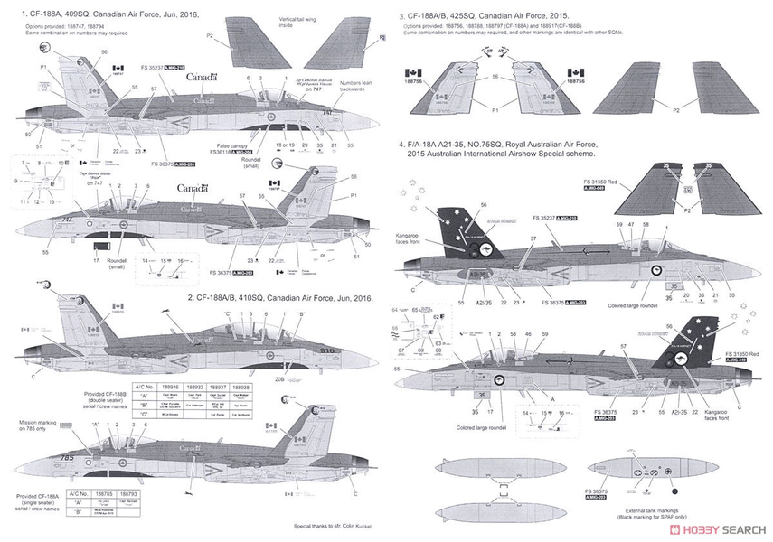 Збірна модель 1/48 F/A-18A+/B/CF-188 Hornet, Kinetic K48030 + смоляне катапультне крісло Verlinden 410
