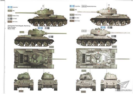 Збірна модель 1/35 Т-34/85 зр. 1944 р., заводу №112, з 5 фігурами, Border Model BT-027