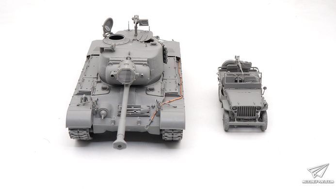 Збірна модель 1/35 M46 Patton та броньований джип 1/4 ton Utility Truck, набір з двох моделей (2 в 1), Takom 2117X