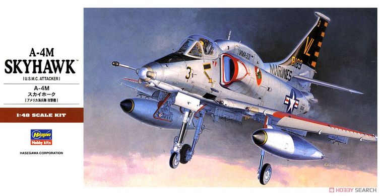 Збірна модель 1/48 A-4M Skyhawk (U.S.M.C. Attacker) + Aires 4280 A-4M Skyhawk набір деталювання кокпіту, Hasegawa 07233