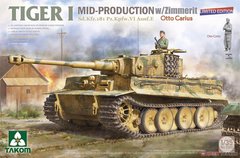 Takom 2200 1/35 Tiger I Pz.Kpfw.VI Ausf.E середніх випусків з циммеритом, борт Отто Каріуса з його фігурою в 1/16