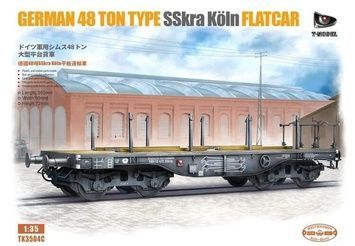 Збірна модель 1/35 Німецький 48-тонний вагон-платформа SSkra K&ouml;ln, T-Model TK3504С