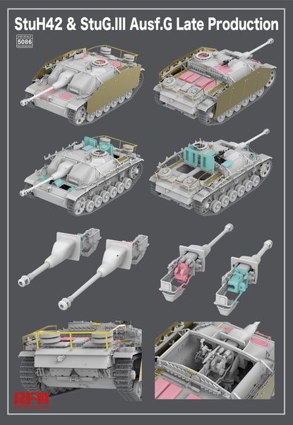 Збірна модель 1/35 StuH42 / StuG.III Ausf.G пізніх випусків (2 in 1), RFM RM-5086