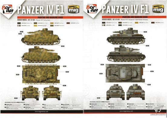Збірна модель 1/35 Pz.Kpfw.IV Ausf.F1 Vorpanzer & Schurzen (3 в 1), Border Model BT-003