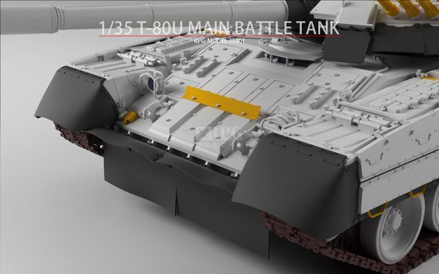 Збірна модель 1/35 Т-80У основний бойовий танк + 2 набори обвісу із смоли, RPG Model 35001B