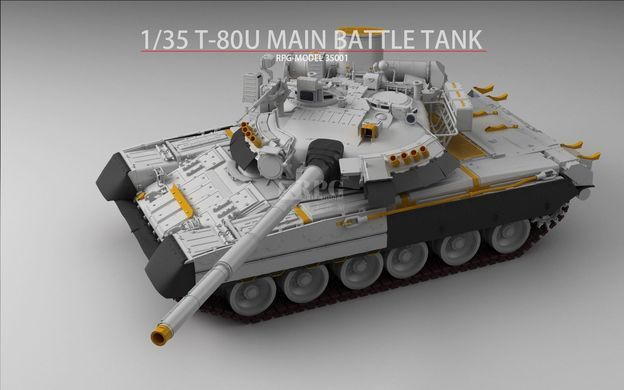 Збірна модель 1/35 Т-80У основний бойовий танк + 2 набори обвісу із смоли, RPG Model 35001B