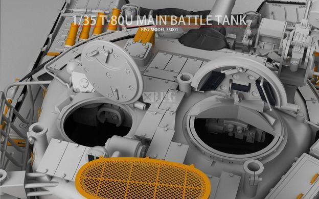Збірна модель 1/35 Т-80У основний бойовий танк + 2 набори обвісу із смоли, RPG Model 35001B