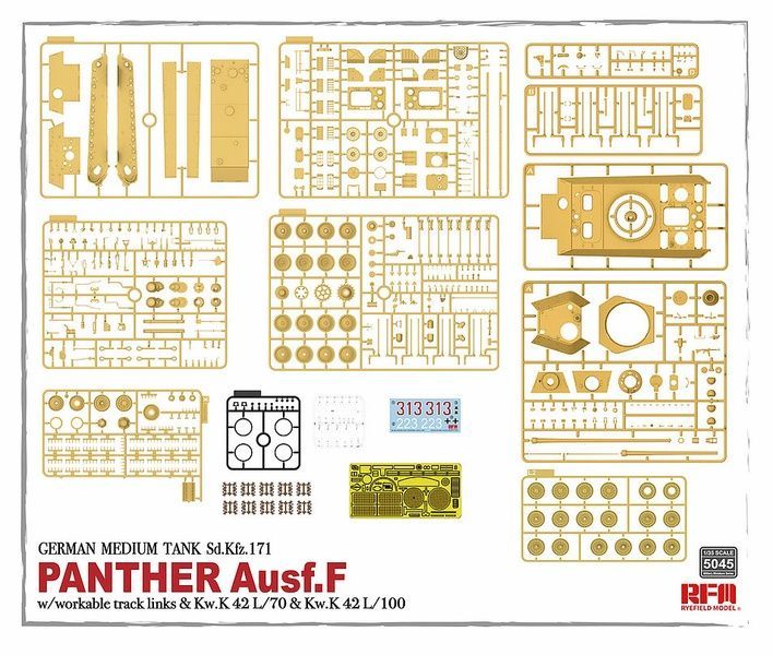 Збірна модель 1/35 Panther Ausf.F, з робочими траками, RFM RM-5045
