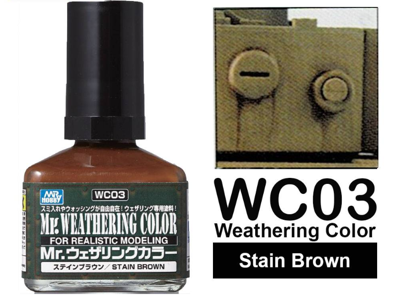 Змивка модельна cвітло-коричнева Mr. Weathering Color Stain Brown (40 мл), Mr. Hobby WC03